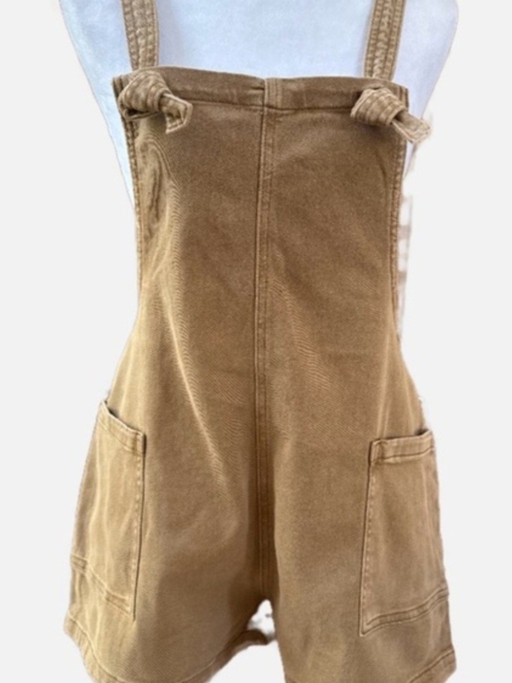 Zenana Deep Camel Women's
Washed Knot Strap Romper-Sizes Small or Medium